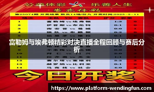 富勒姆与埃弗顿精彩对决直播全程回顾与赛后分析